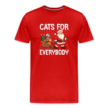 Cats For Everybody - Männer Premium Bio T-Shirt - Rot - Vorne - Damien (186cm)