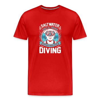 L’eau salée guérit toutes les plaies, surtout lorsque vous - T-shirt bio Premium Homme - rouge - Devant - Damien (186cm)