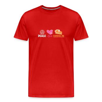 Peace love Tarte à la citrouille - T-shirt bio Premium Homme - rouge - Devant - Damien (186cm)