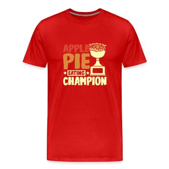 Apple pie eating champion - Männer Premium Bio T-Shirt - Rot - Vorne - Damien (186cm)