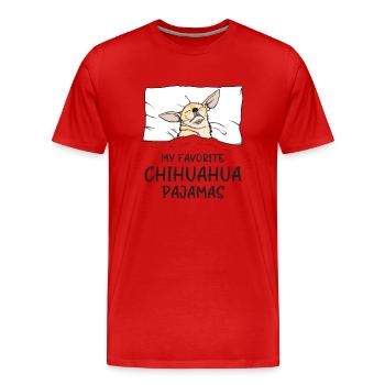 Schlafanzug Chihuahua Hund Schlafshirt - Männer Premium Bio T-Shirt - Rot - Vorne - Damien (186cm)