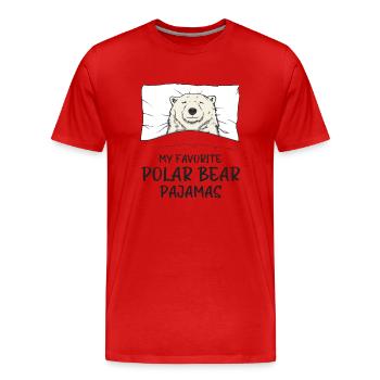 Schlafanzug Eisbär Polarbär Schlafshirt - Männer Premium Bio T-Shirt - Rot - Vorne - Damien (186cm)