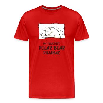 Schlafanzug Eisbär Polarbär Schlafshirt - Männer Premium Bio T-Shirt - Rot - Vorne - Damien (186cm)