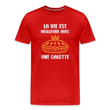Galette - T-shirt bio Premium Homme - rouge - Devant - Damien (186cm)