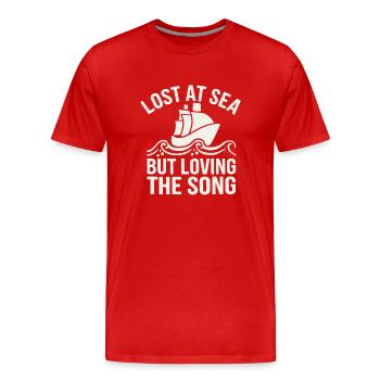 Sailors Sea Shanty Singing Ship Adventures - Men's Premium Organic T-Shirt - red - Front - Damien (186cm)