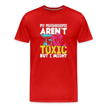 Mes champignons ne sont pas toxiques - T-shirt bio Premium Homme - rouge - Devant - Damien (186cm)