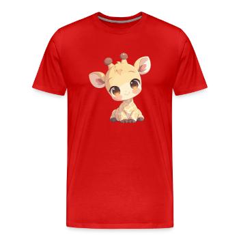 Girafes Girafe - T-shirt bio Premium Homme - rouge - Devant - Damien (186cm)