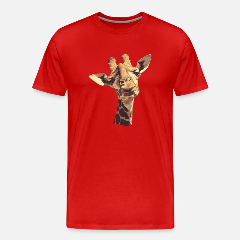 Giraffen Giraffe - Männer Premium Bio T-Shirt - Rot