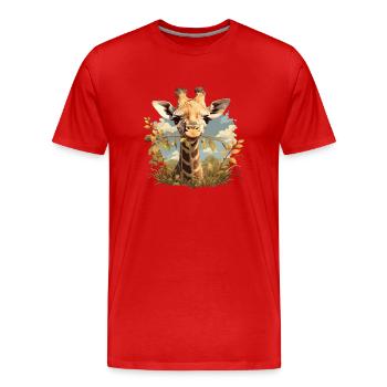 Girafes Girafe - T-shirt bio Premium Homme - rouge - Devant - Damien (186cm)