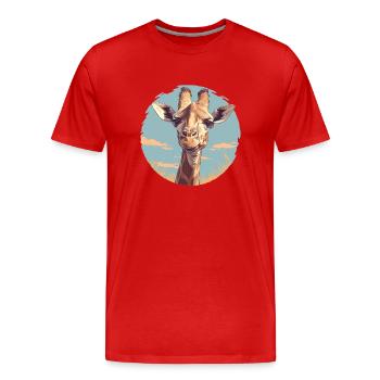 Girafes Girafe - T-shirt bio Premium Homme - rouge - Devant - Damien (186cm)