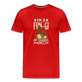 Pilzsammler Lustiger Morcheln - Männer Premium Bio T-Shirt - Rot - Vorne - Damien (186cm)