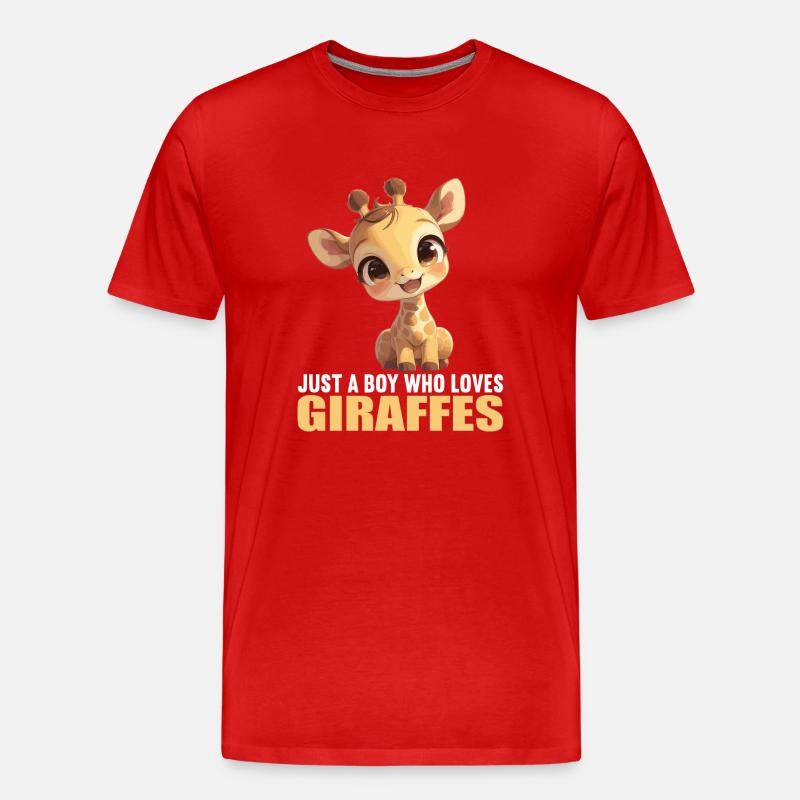 Giraffen Giraffe - Männer Premium Bio T-Shirt - Rot