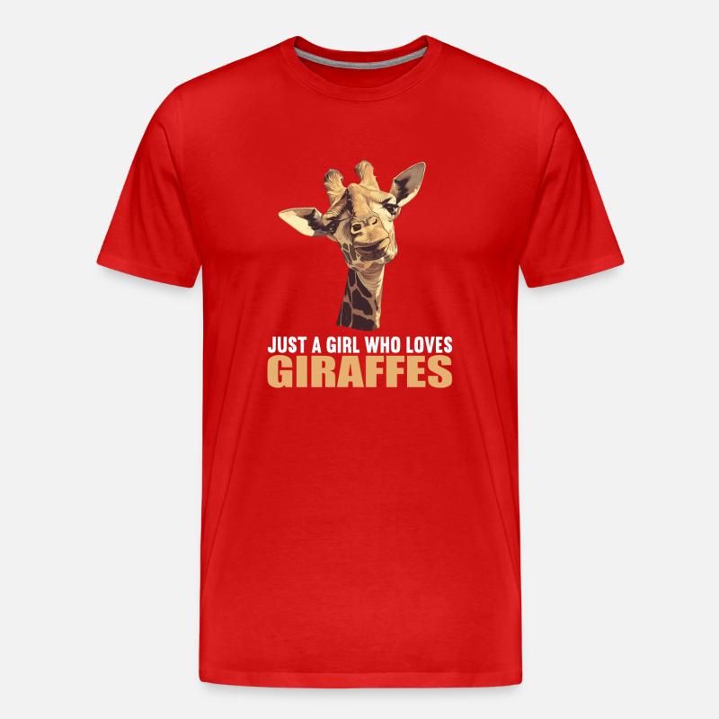Giraffen Giraffe - Männer Premium Bio T-Shirt - Rot