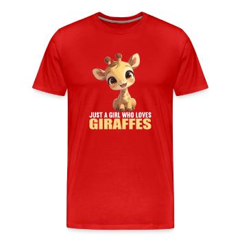 Girafes Girafe - T-shirt bio Premium Homme - rouge - Devant - Damien (186cm)