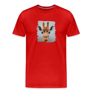 Girafes Girafe - T-shirt bio Premium Homme - rouge - Devant - Damien (186cm)