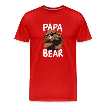 Papa Bear - Männer Premium Bio T-Shirt - Rot - Vorne - Damien (186cm)