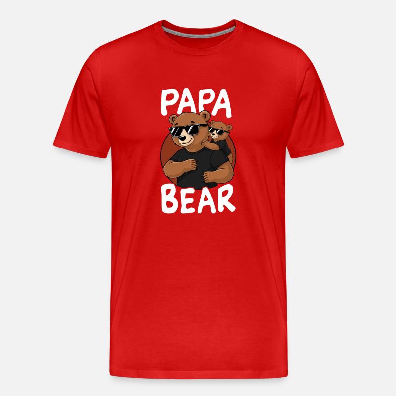 Papa Bear - Männer Premium Bio T-Shirt - Rot