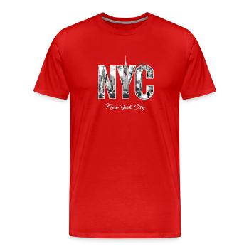 New York – Horizon de New York New York - T-shirt bio Premium Homme - rouge - Devant - Damien (186cm)