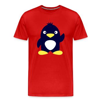 Mignon pingouin agitant l’Antarctique Pôle Sud Animal oiseau - T-shirt bio Premium Homme - rouge - Devant - Damien (186cm)