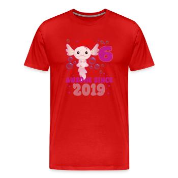 Sixth birthday - Men's Premium Organic T-Shirt - red - Front - Damien (186cm)