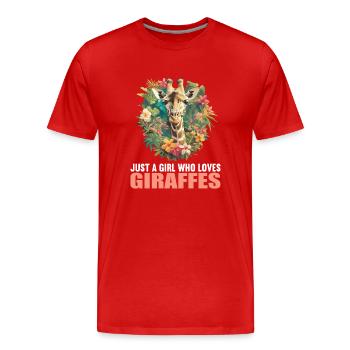 Girafes Girafe - T-shirt bio Premium Homme - rouge - Devant - Damien (186cm)