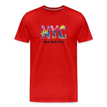 New York – Horizon de New York New York - T-shirt bio Premium Homme - rouge - Devant - Damien (186cm)