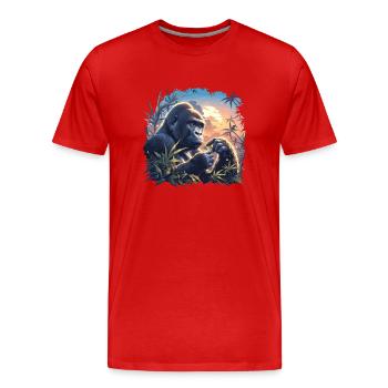Gorillas Gorilla - Men's Premium Organic T-Shirt - red - Front - Damien (186cm)