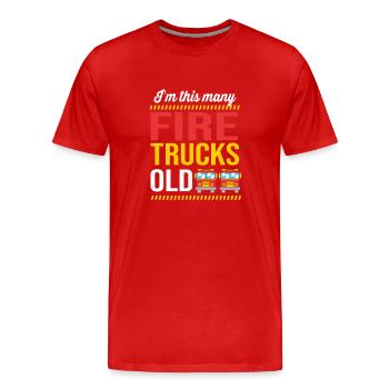 Feuerwehrauto Kindergeburtstag - Männer Premium Bio T-Shirt - Rot - Vorne - Damien (186cm)