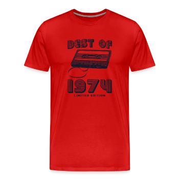Das Beste aus 1974 Retro Mixtape Vintage 51. Geburtstag - Männer Premium Bio T-Shirt - Rot - Vorne - Damien (186cm)