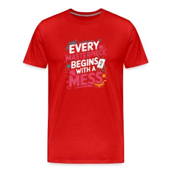 Crafts with children diy projects and funny ones - Men's Premium Organic T-Shirt - red - Front - Damien (186cm)
