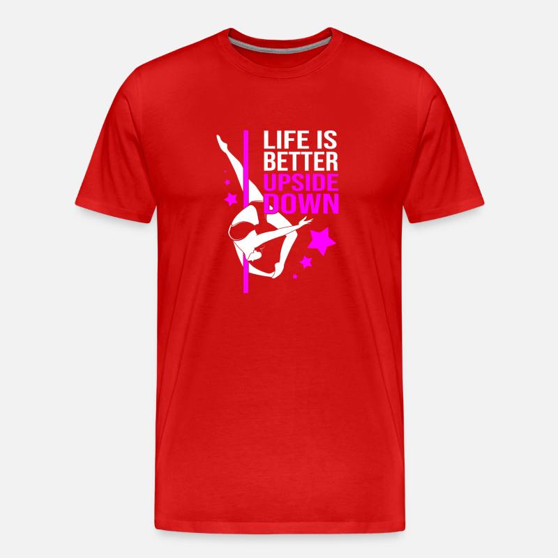 Pole Dance - Männer Premium Bio T-Shirt - Rot
