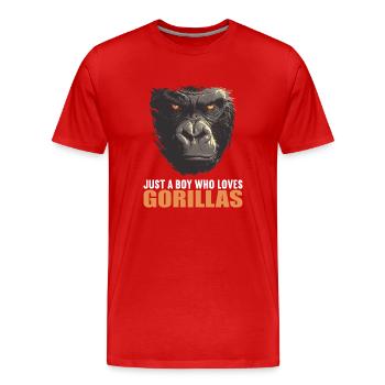 Gorillas Gorilla - Men's Premium Organic T-Shirt - red - Front - Damien (186cm)