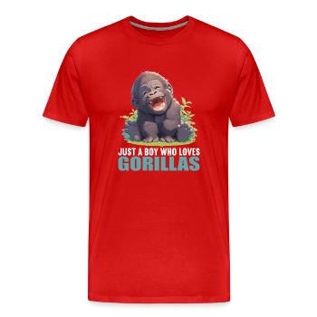 Gorillas Gorilla - Men's Premium Organic T-Shirt - red - Front - Damien (186cm)