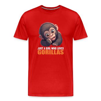 Gorillas Gorilla - Men's Premium Organic T-Shirt - red - Front - Damien (186cm)