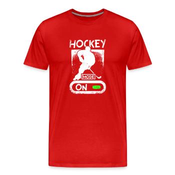 Mode roller hockey activé - T-shirt bio Premium Homme - rouge - Devant - Damien (186cm)