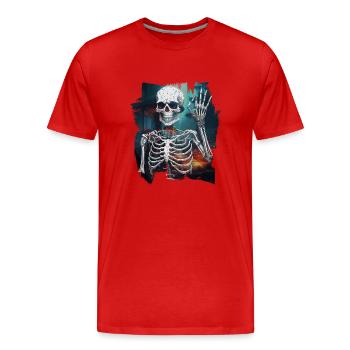 Halloween Geist Geister Naturliebhaber - Männer Premium Bio T-Shirt - Rot - Vorne - Damien (186cm)