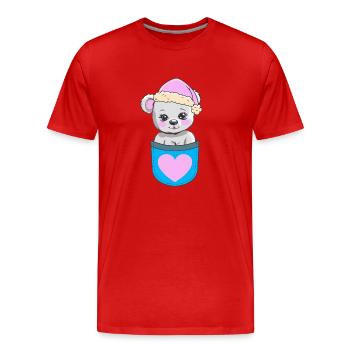 Teddybär Wichtel Zwerg Kinder Kind Bär Stofftier - Männer Premium Bio T-Shirt - Rot - Vorne - Damien (186cm)