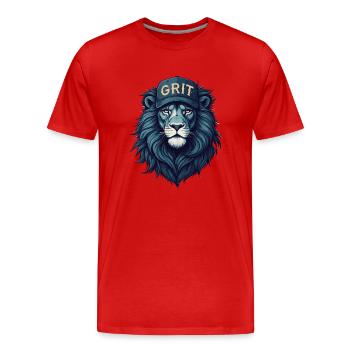Grit Detroit - Men's Premium Organic T-Shirt - red - Front - Damien (186cm)