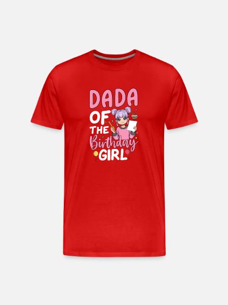 Dada De La Fille D’anniversaire - T-shirt bio Premium Homme - rouge