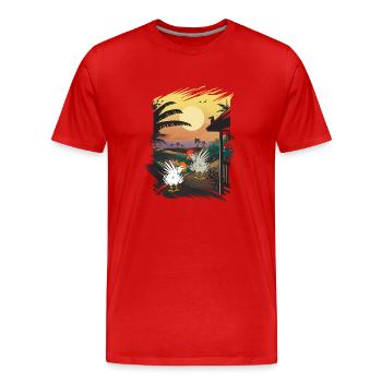 Mexiko Huhn Hühner Farm Geflügel Wilder Westen - Männer Premium Bio T-Shirt - Rot - Vorne - Damien (186cm)