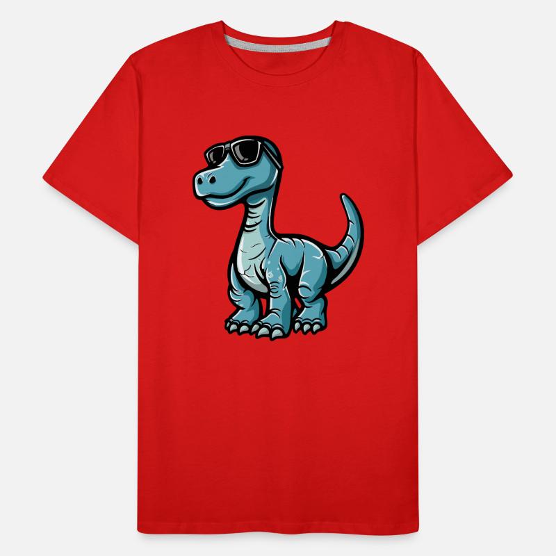 Dinosaur brontosaurus Comic Cool Men's Premium Organic T-Shirt