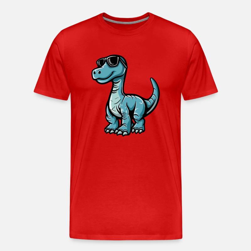 Dinosaurier brontosaurus Comic Cool - Männer Premium Bio T-Shirt - Rot