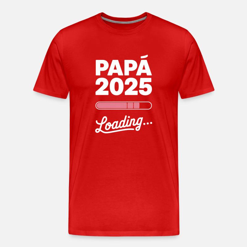 Neues Papa-Geschenk 2025 Loading - Männer Premium Bio T-Shirt - Rot