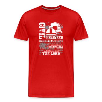 Civil Engineer Proud Civil Engineer - Men's Premium Organic T-Shirt - red - Front - Damien (186cm)