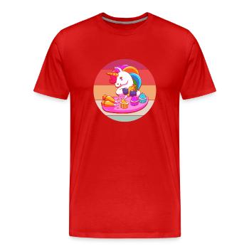 Gâteau Tartelette Décoration Gâteau - T-shirt bio Premium Homme - rouge - Devant - Damien (186cm)