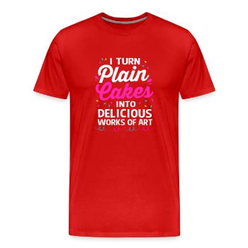 Gâteau Tartelette Décoration Gâteau - T-shirt bio Premium Homme - rouge - Devant - Damien (186cm)
