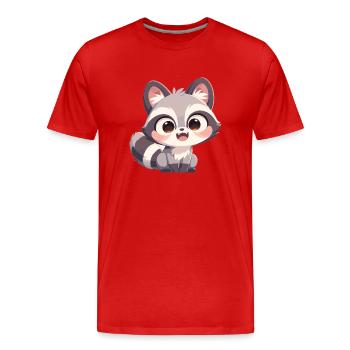 Ratons laveurs Raton laveur - T-shirt bio Premium Homme - rouge - Devant - Damien (186cm)