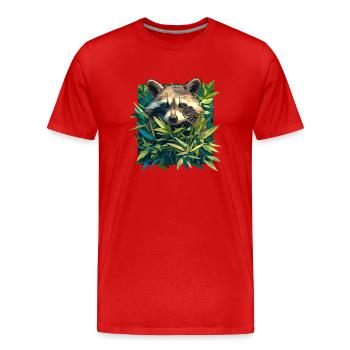 Ratons laveurs Raton laveur - T-shirt bio Premium Homme - rouge - Devant - Damien (186cm)