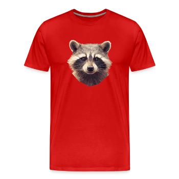 Ratons laveurs Raton laveur - T-shirt bio Premium Homme - rouge - Devant - Damien (186cm)