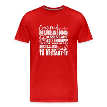 CNA Skilled CNA - Men's Premium Organic T-Shirt - red - Front - Damien (186cm)